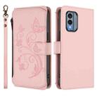 For Nokia X30 5G Butterfly Love Flower Multi-card Zipper Wallet Leather Phone Case(Pink) - 2