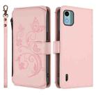For Nokia C12 Butterfly Love Flower Multi-card Zipper Wallet Leather Phone Case(Pink) - 2