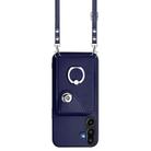 For Samsung Galaxy M16 5G / F16 5G Organ Card Bag Ring Holder Phone Case with Long Lanyard(Blue) - 2