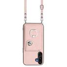 For Samsung Galaxy M16 5G / F16 5G Organ Card Bag Ring Holder Phone Case with Long Lanyard(Pink) - 2