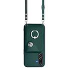 For Samsung Galaxy M56 5G Organ Card Bag Ring Holder Phone Case with Long Lanyard(Green) - 2