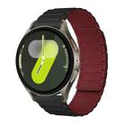 20mm xDfind I-shaped Magnetic Silicone Watch Band(Black Wine Red) - 1