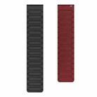 20mm xDfind I-shaped Magnetic Silicone Watch Band(Black Wine Red) - 2