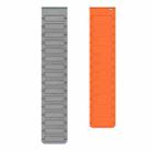 20mm xDfind I-shaped Magnetic Silicone Watch Band(Grey Orange) - 2
