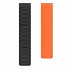 22mm xDfind I-shaped Magnetic Silicone Watch Band(Black Orange) - 2