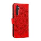 For Xiaomi Mi Note10 Lite Mandala Embossing Pattern Horizontal Flip PU Leather Case with Holder & Card Slots & Walle & Lanyard(Red) - 3