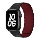 For Apple Watch 38 / 40 / 41 / S10 42mm xDfind I-shaped Magnetic Silicone Watch Band(Black Wine Red) - 1