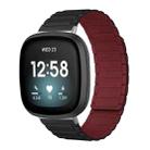 For Fitbit Versa 4 / 3 / Sense 2 / Sense xDfind I-shaped Magnetic Silicone Watch Band(Black Wine Red) - 1