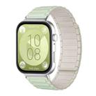 For Huawei Watch Fit4 / Fit4 Pro / Fit3 xDfind I-shaped Magnetic Silicone Watch Band(Light Mint Starlight) - 1