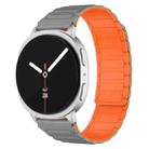 For Samsung Galaxy Watch8 / 8 Classic xDfind I-shaped Magnetic Silicone Watch Band(Grey Orange) - 1