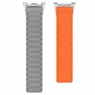 For Samsung Galaxy Watch8 / 8 Classic xDfind I-shaped Magnetic Silicone Watch Band(Grey Orange) - 3