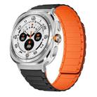 For Samsung Galaxy Watch Ultra / Ultra 2025 xDfind I-shaped Magnetic Silicone Watch Band(Black Orange) - 1