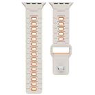 For Apple Watch 46mm / 49mm / 45mm / 44mm I-Shape Two-color Liquid Silicone Watch Band(Starlight Orange) - 3