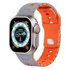 For Apple Watch 46mm / 49mm / 45mm / 44mm I-Shape Two-color Liquid Silicone Watch Band(Grey Orange) - 1