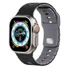 For Apple Watch 46mm / 49mm / 45mm / 44mm I-Shape Two-color Liquid Silicone Watch Band(Black Grey) - 1