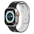For Apple Watch 46mm / 49mm / 45mm / 44mm I-Shape Two-color Liquid Silicone Watch Band(Black White) - 1