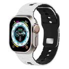 For Apple Watch 46mm / 49mm / 45mm / 44mm I-Shape Two-color Liquid Silicone Watch Band(White Black) - 1