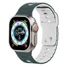 For Apple Watch 46mm / 49mm / 45mm / 44mm I-Shape Two-color Liquid Silicone Watch Band(Dark Green White) - 1