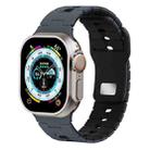 For Apple Watch 46mm / 49mm / 45mm / 44mm I-Shape Two-color Liquid Silicone Watch Band(Midnight Color Black) - 1