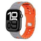 For Apple Watch 42mm / 41mm / 40mm / 38mm I-Shape Two-color Liquid Silicone Watch Band(Grey Orange) - 1