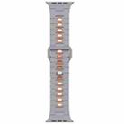 For Apple Watch 42mm / 41mm / 40mm / 38mm I-Shape Two-color Liquid Silicone Watch Band(Grey Orange) - 2