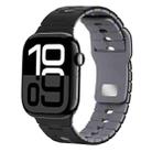 For Apple Watch 42mm / 41mm / 40mm / 38mm I-Shape Two-color Liquid Silicone Watch Band(Black Grey) - 1