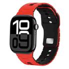 For Apple Watch 42mm / 41mm / 40mm / 38mm I-Shape Two-color Liquid Silicone Watch Band(Red Black) - 1