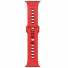 For Apple Watch 42mm / 41mm / 40mm / 38mm I-Shape Two-color Liquid Silicone Watch Band(Red Black) - 2