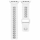 For Apple Watch 42mm / 41mm / 40mm / 38mm I-Shape Two-color Liquid Silicone Watch Band(White Black) - 3