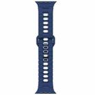 For Apple Watch 42mm / 41mm / 40mm / 38mm I-Shape Two-color Liquid Silicone Watch Band(Midnight Blue White) - 2