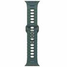 For Apple Watch 42mm / 41mm / 40mm / 38mm I-Shape Two-color Liquid Silicone Watch Band(Dark Green White) - 2