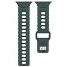 For Apple Watch 42mm / 41mm / 40mm / 38mm I-Shape Two-color Liquid Silicone Watch Band(Dark Green White) - 3