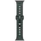 For Apple Watch 42mm / 41mm / 40mm / 38mm I-Shape Two-color Liquid Silicone Watch Band(Army Green Black) - 2