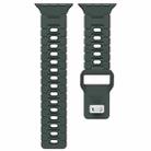 For Apple Watch 42mm / 41mm / 40mm / 38mm I-Shape Two-color Liquid Silicone Watch Band(Army Green Black) - 3