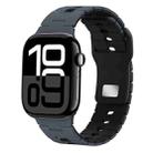 For Apple Watch 42mm / 41mm / 40mm / 38mm I-Shape Two-color Liquid Silicone Watch Band(Midnight Color Black) - 1