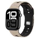 For Apple Watch 42mm / 41mm / 40mm / 38mm I-Shape Two-color Liquid Silicone Watch Band(Walnut Black) - 1