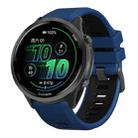 For Garmin Forerunner 970 Two Color Steel Buckle Silicone Watch Band(Royal Blue Black) - 1