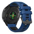 For Garmin Forerunner 970 Two Color Steel Buckle Silicone Watch Band(Royal Blue Black) - 2