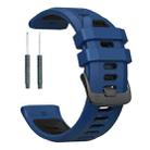 For Garmin Forerunner 970 Two Color Steel Buckle Silicone Watch Band(Royal Blue Black) - 3
