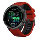 For Garmin Forerunner 970 Two Color Steel Buckle Silicone Watch Band(Red Black) - 1