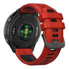For Garmin Forerunner 970 Two Color Steel Buckle Silicone Watch Band(Red Black) - 2
