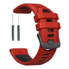 For Garmin Forerunner 970 Two Color Steel Buckle Silicone Watch Band(Red Black) - 3