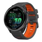 For Garmin Forerunner 970 Two Color Steel Buckle Silicone Watch Band(Charcoal Orange) - 1
