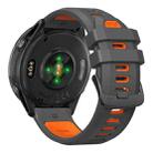 For Garmin Forerunner 970 Two Color Steel Buckle Silicone Watch Band(Charcoal Orange) - 2