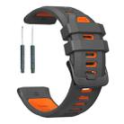 For Garmin Forerunner 970 Two Color Steel Buckle Silicone Watch Band(Charcoal Orange) - 3