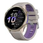 For Garmin Forerunner 970 Two Color Steel Buckle Silicone Watch Band(Sand Purple) - 1