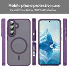 For Samsung Galaxy S25 5G Fanying Series PC Hybrid TPU Translucent Frosted MagSafe Phone Case(Crystal Purple) - 2