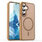 For Samsung Galaxy S24 5G Fanying Series PC Hybrid TPU Translucent Frosted MagSafe Phone Case(Desert Gold) - 1