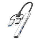 USB / Type-C / 8 Pin to 3.5mm, PD, 2 x USB, Type-C HUB Adapter 5 in 1 Docking Station(Silver) - 1