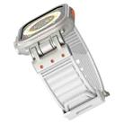 For Apple Watch 46mm / 49mm / 45mm / 44mm Mecha Stripe Texture Silicone Watch Band(White) - 2